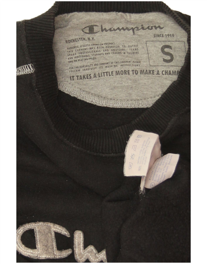 CHAMPION Womens Oversized Graphic Sweatshirt Jumper UK 10 Small Black