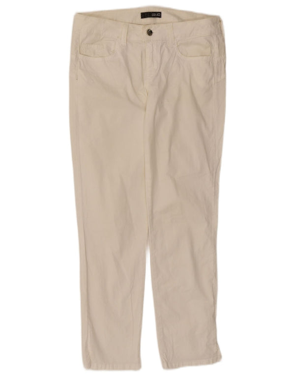 Pantaloni casual slim da donna Liu Jo W30 L27 bianchi