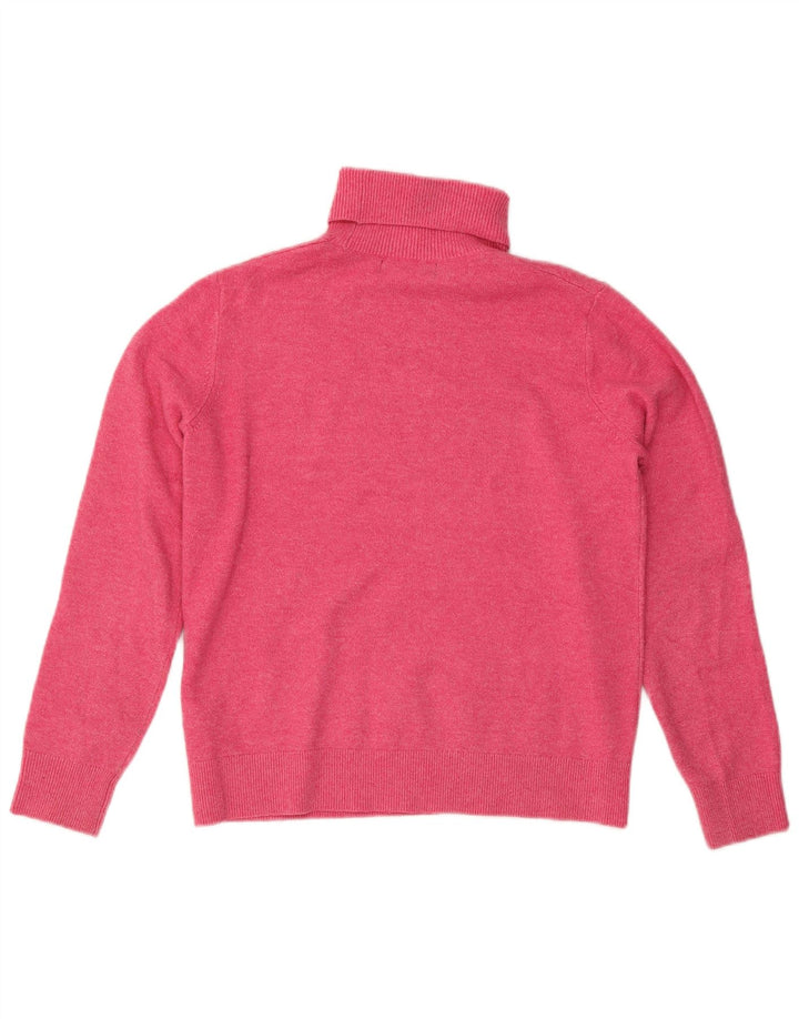Marks & Spencer Womens Roll Neck Jumper Sweater UK 10 Small Pink Flecked