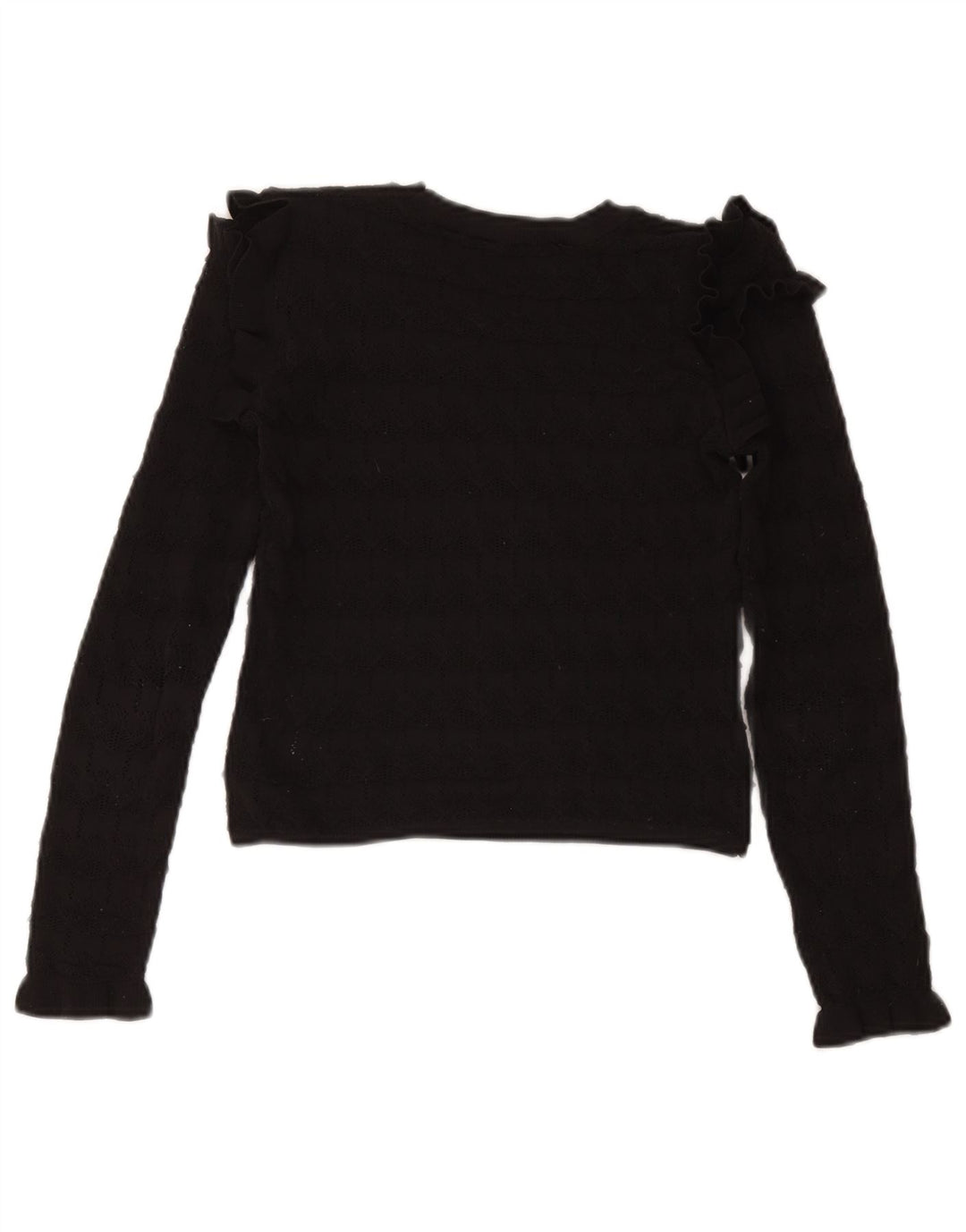 Zara Womens Crop Boat Neck Jumper Sweater UK 8 Small Black Polyester