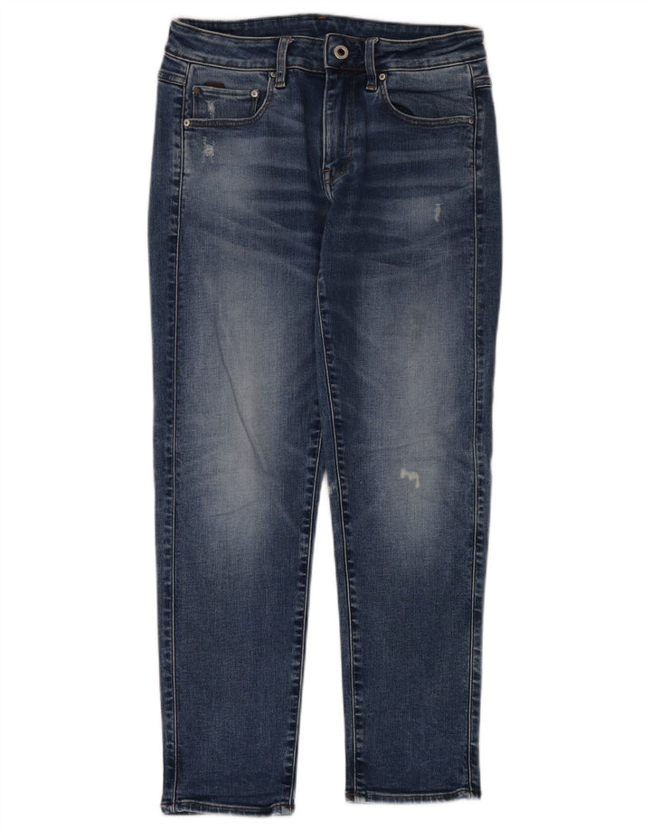 G-Star Womens Distressed Slim Jeans W24 L30 Blue Cotton