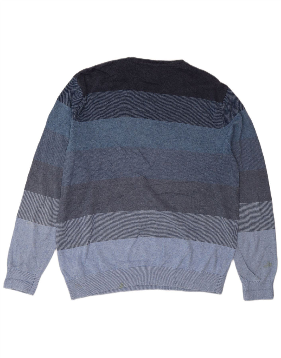 Marks & Spencer Mens Crew Neck Jumper Sweater Large Blue Striped