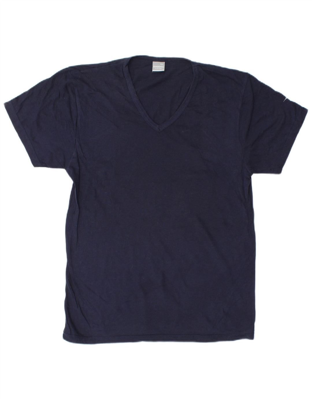 Diadora Mens T-Shirt Top Large Navy Blue Cotton