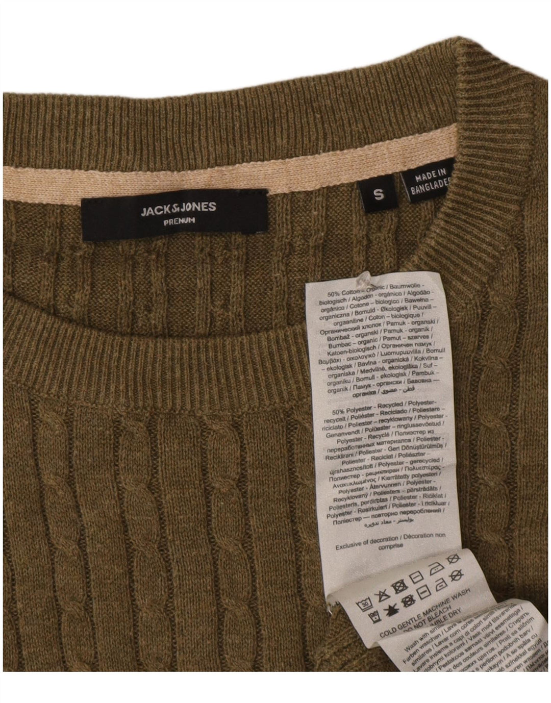 Maglione maglione girocollo da uomo Jack & Jones piccolo color kaki