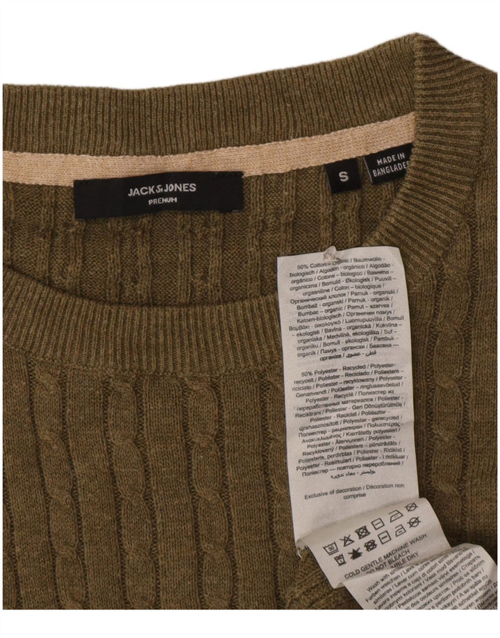 Maglione maglione girocollo da uomo Jack & Jones piccolo color kaki
