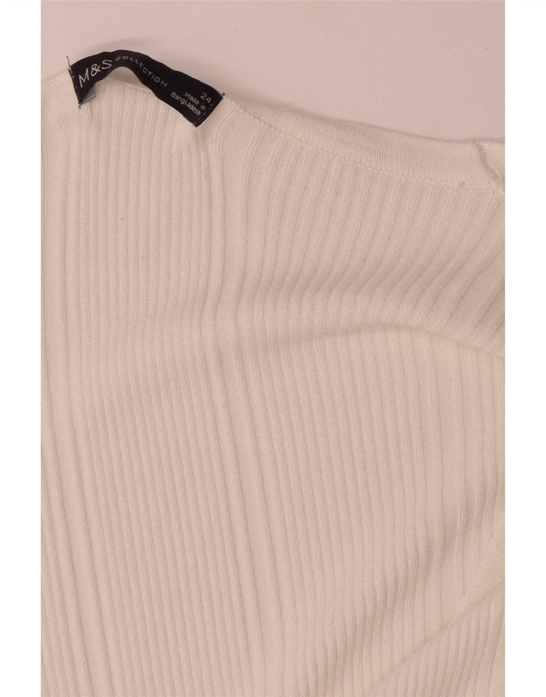 Marks & Spencer Womens V-Neck Jumper Sweater UK 24 4XL White