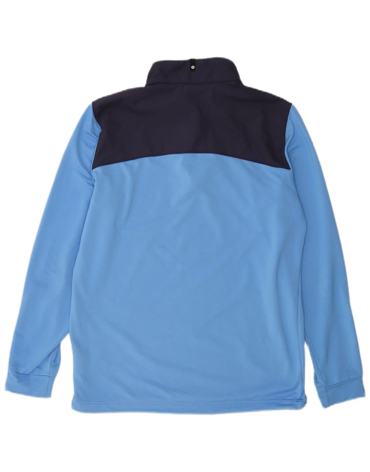 Puma Herre Zip Neck Pullover Træningsdragt Top Medium Blue Colourblock Polyester