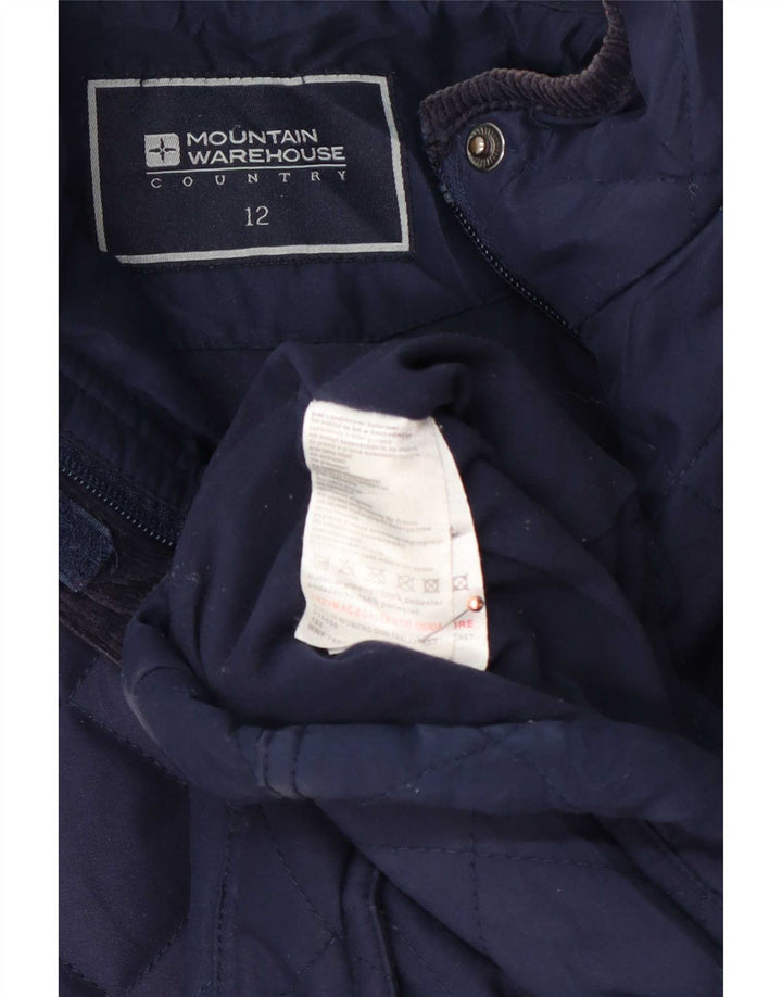 Mountain Warehouse Dame quiltet jakke UK 12 Medium Navy Blue Polyester