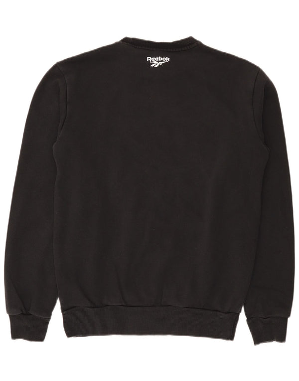 Reebok Mens Graphic Sweatshirt Jumper Small Black Cotton
