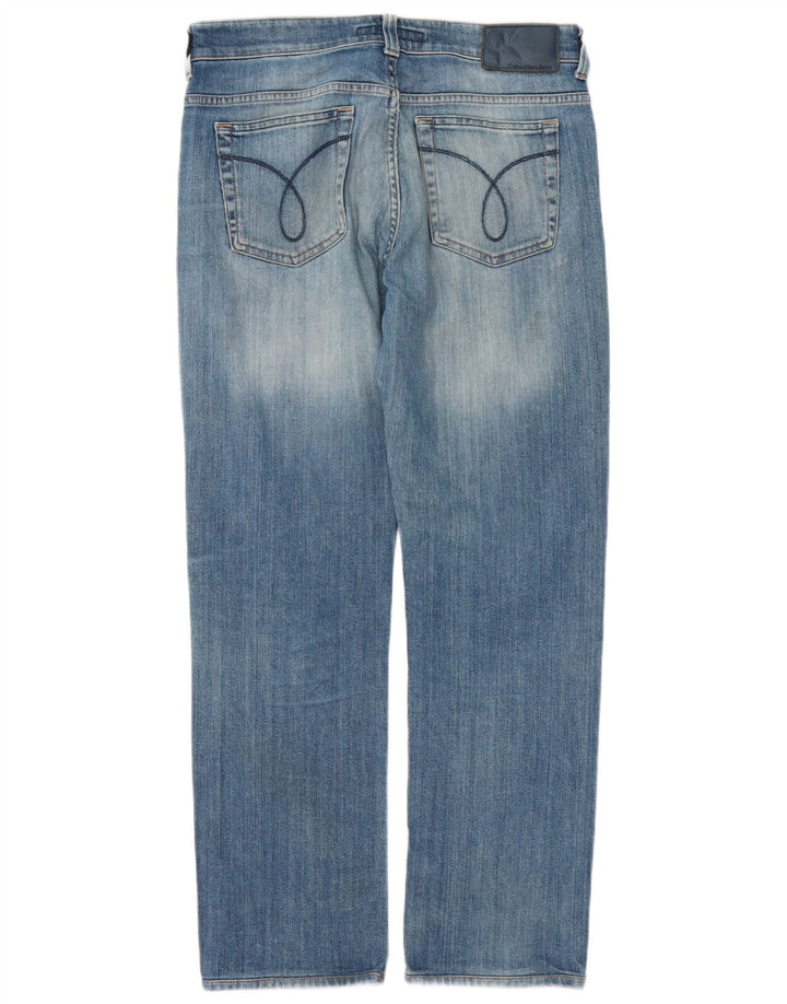 CALVIN KLEIN Jeans slim invecchiati da uomo W34 L30 Blu