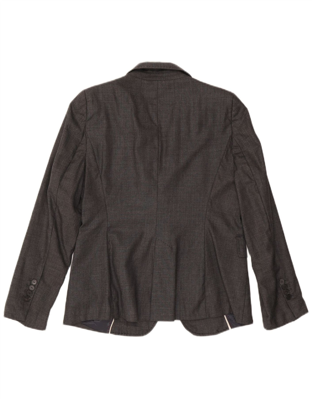 Zara Femme 1 Bouton Blazer Veste US 8 Laine Gris Moyen