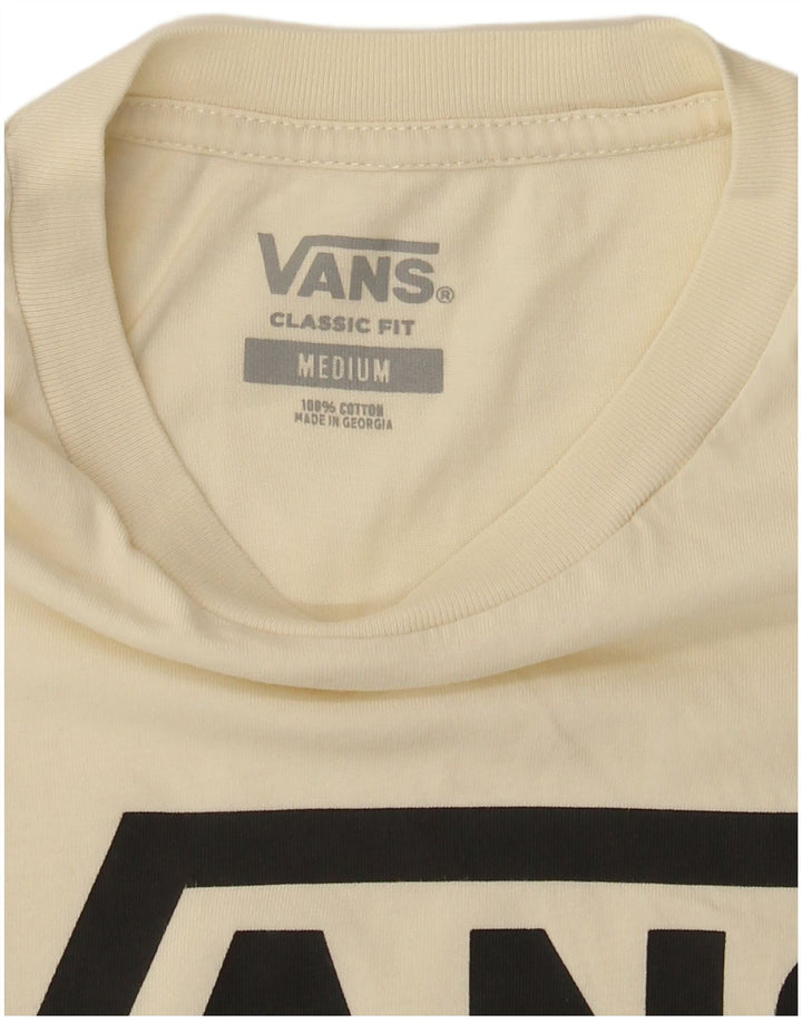 Vans Mens Classic Fit Graphic T-Shirt Top Medium Off White Cotton
