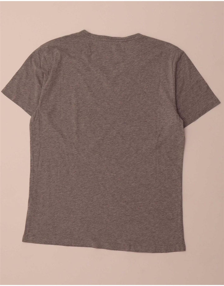 TOMMY HILFIGER Mens T-Shirt Top Large Grey Cotton