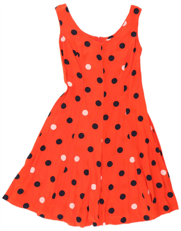Vintage Damen Sonnenkleid UK 14 Medium Red Polka Dot