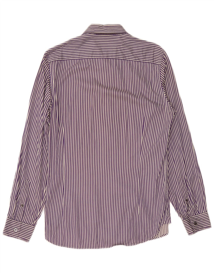 TED BAKER Mens Shirt Size 2 Small Purple Pinstripe Cotton