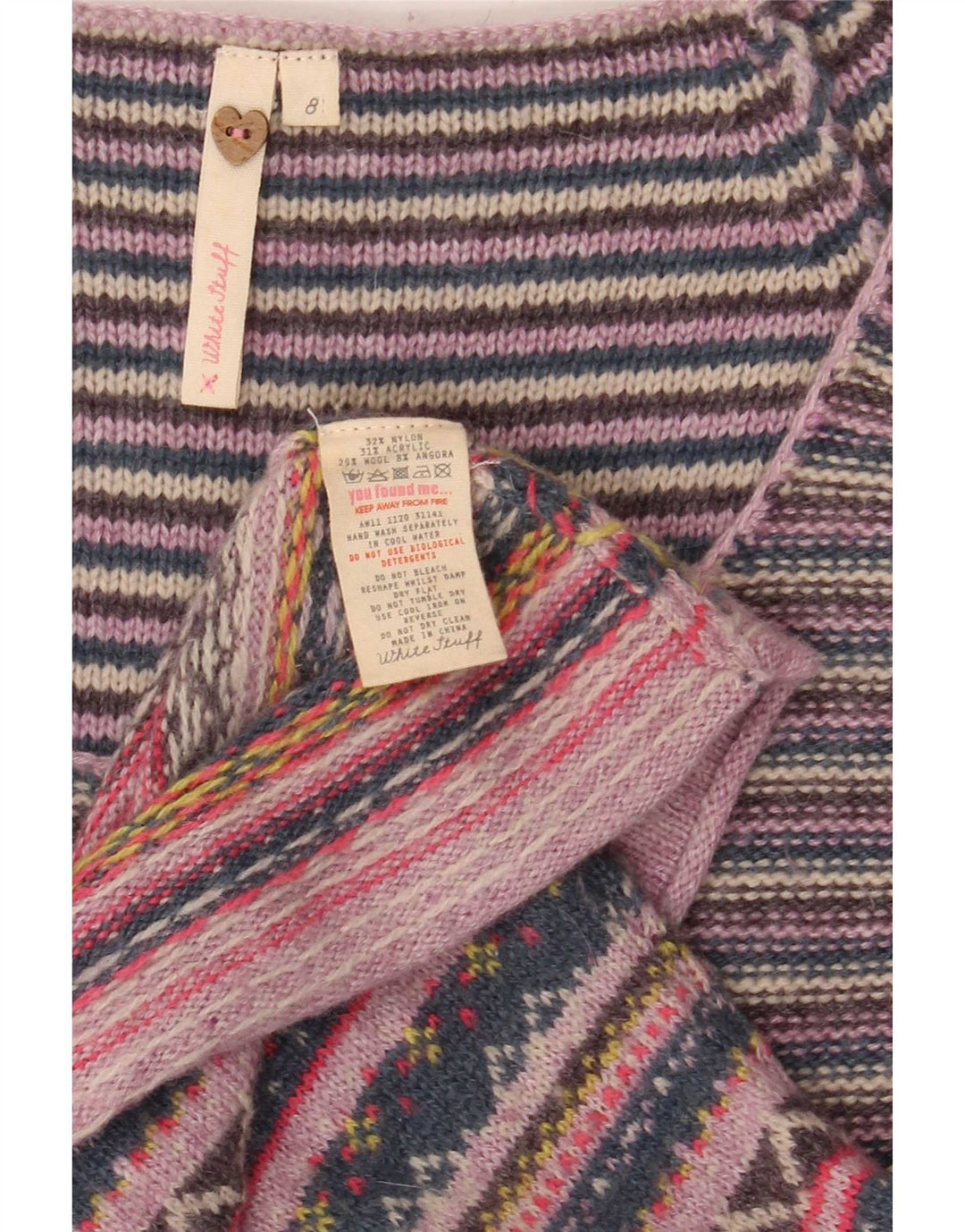Vestido jumper feminino White Stuff UK 8 pequeno listrado multicolorido