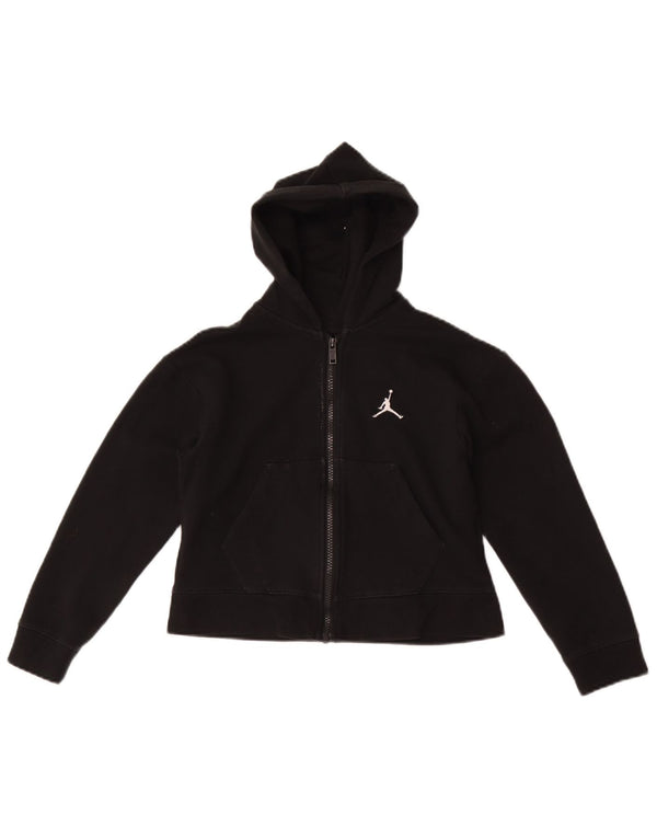 Jordan Girls Crop hættetrøje med lynlås 10-11 år Medium Black Sports