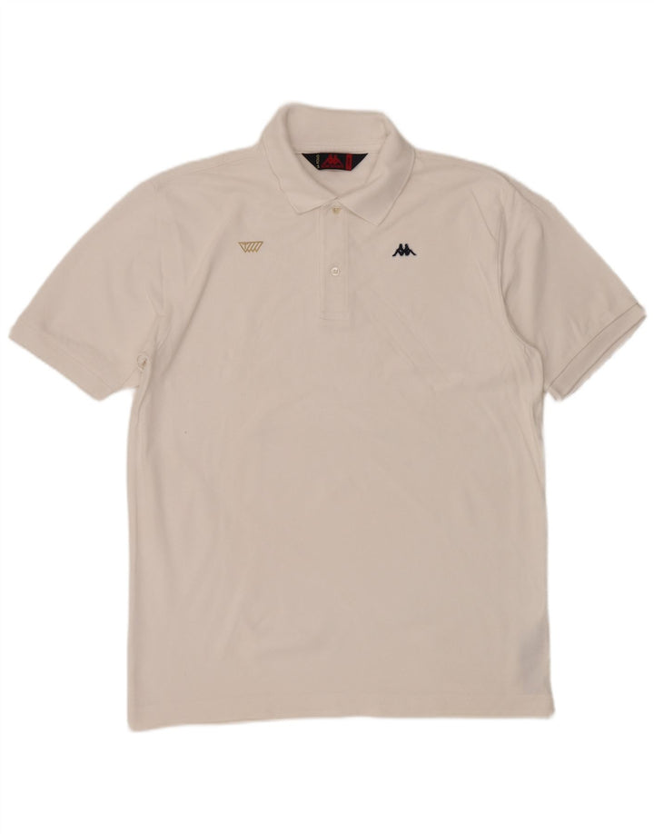 Kappa Herren-Poloshirt, groß, weiße Baumwolle