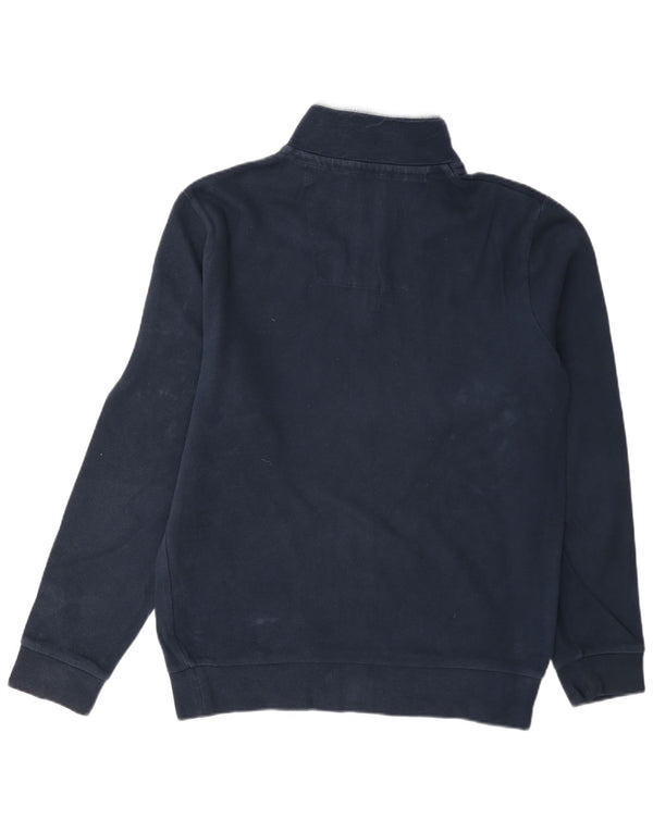 Besætningstøj Herre Zip Neck Jumper Sweater Stor Marineblå Bomuld