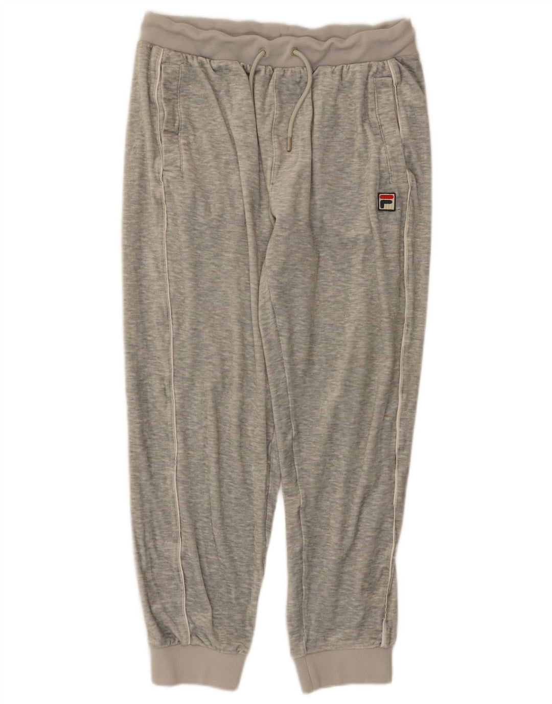 Fila Mens Velour Tracksuit Trousers Joggers Medium Grey Flecked Polyester