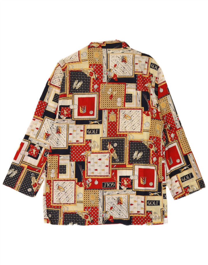 Vintage herre pyjamas skjorte IT 48 Lille flerfarvet patchwork bomuld