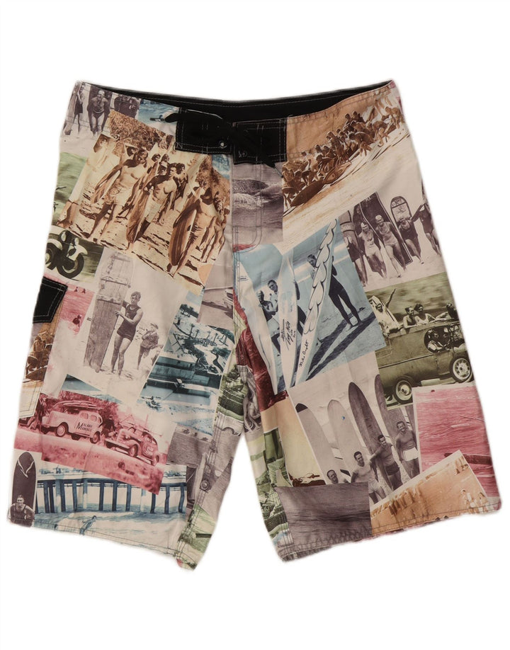 Quiksilver Pantaloncini da bagno grafici da uomo di grandi dimensioni patchwork multicolore