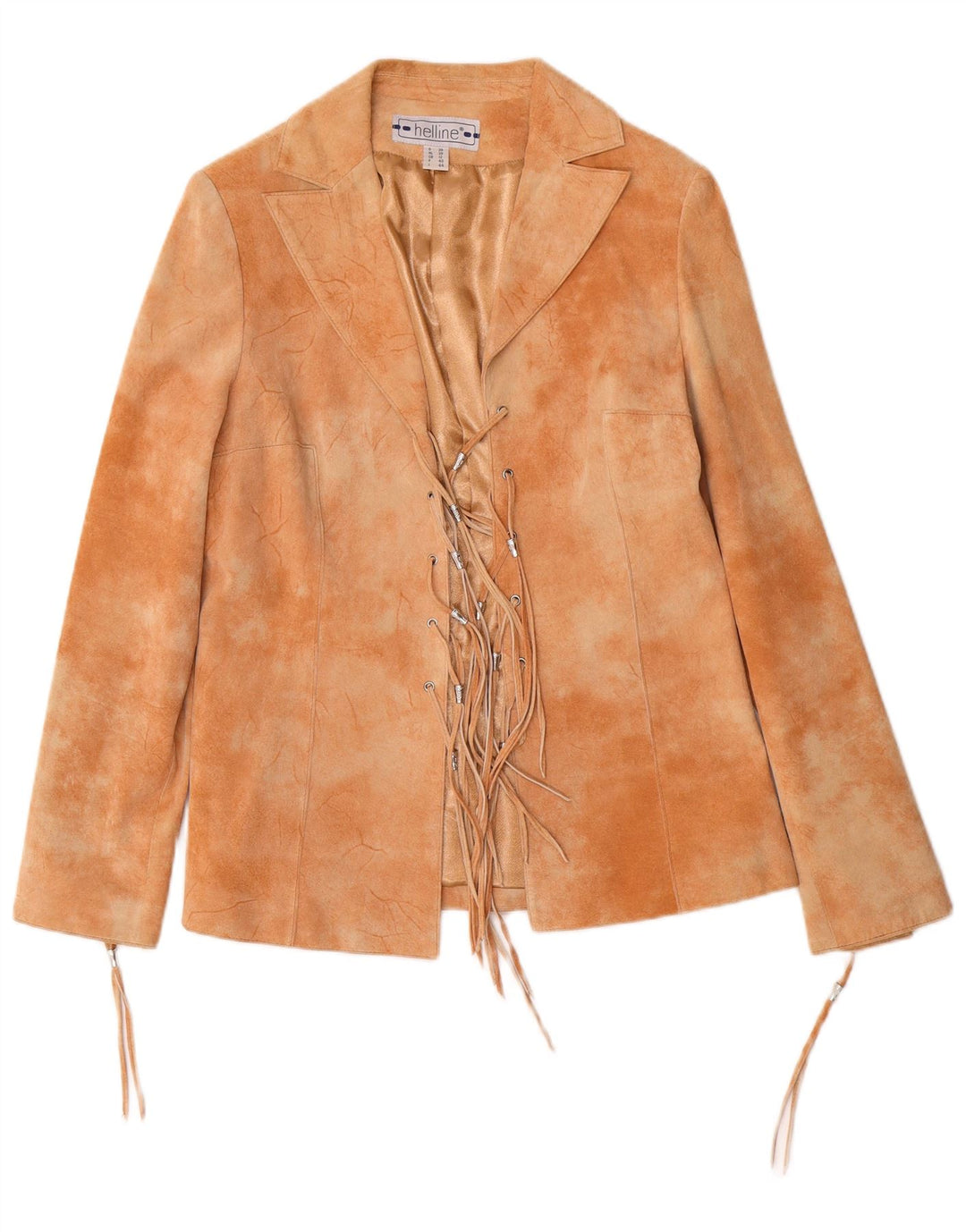 Giacca in pelle scamosciata da donna HELLINE UK 12 Pelle tie-dye beige medio