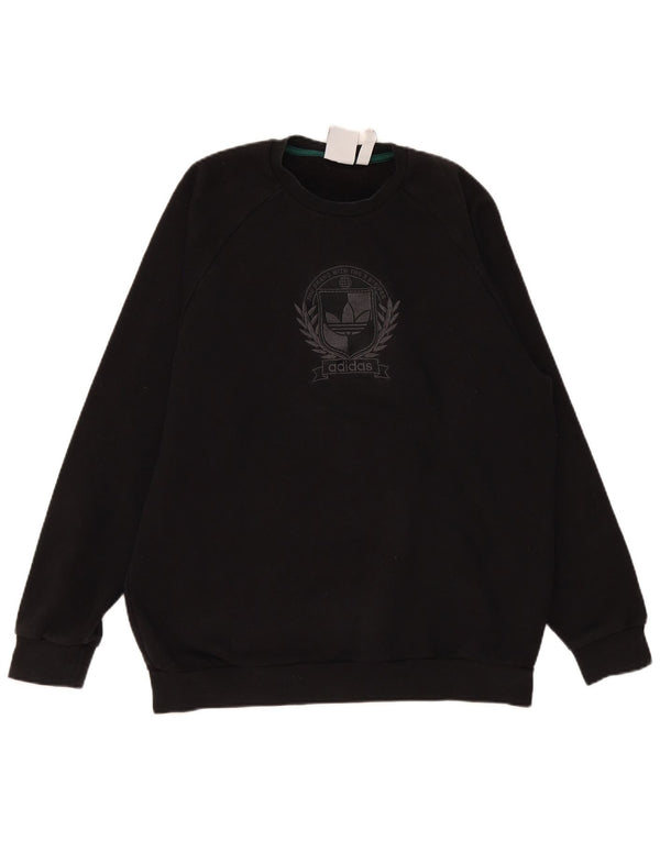 Adidas Mens Graphic Sweatshirt Jumper Large Black Cotton