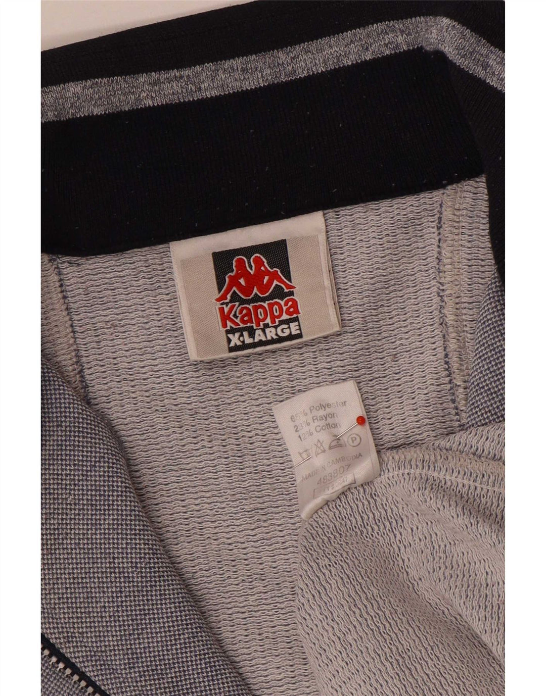 Kappa Mens Graphic Tracksuit Top Jacket XL Grey Polyester