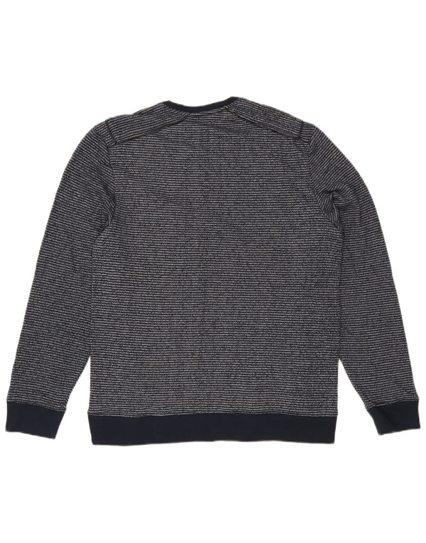 Męski sweter Calvin Klein, duży, granatowy, bawełniany w prążki