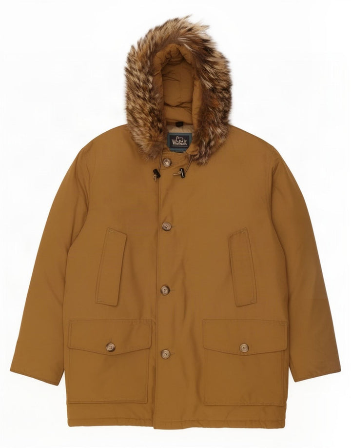 Woolrich Herre Hooded Parka Jacket UK 40 Large Beige