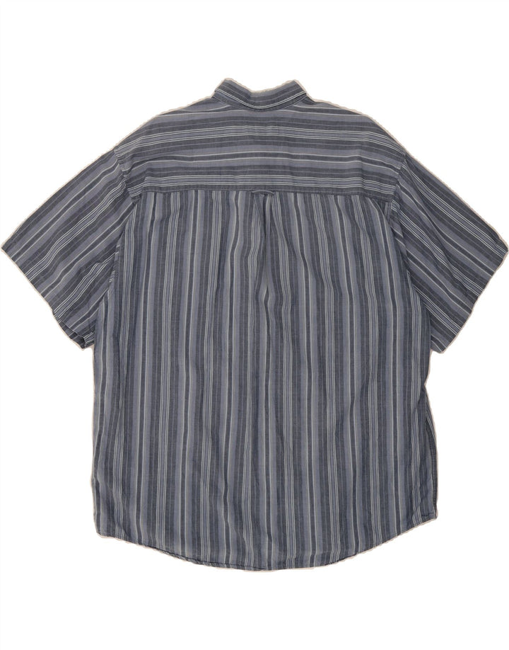 EDDIE BAUER Mens Short Sleeve Shirt XL Blue Striped Cotton Vintage Eddie Bauer and Second-Hand Eddie Bauer from Messina Hembry 