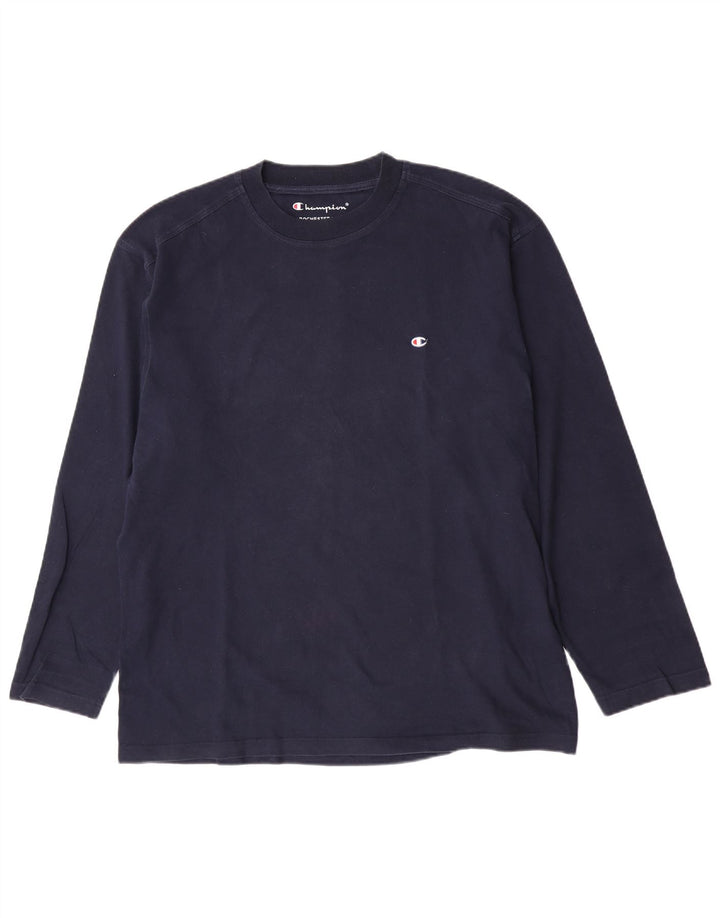 Champion Mens Top Long Sleeve 2XL Navy Blue Cotton