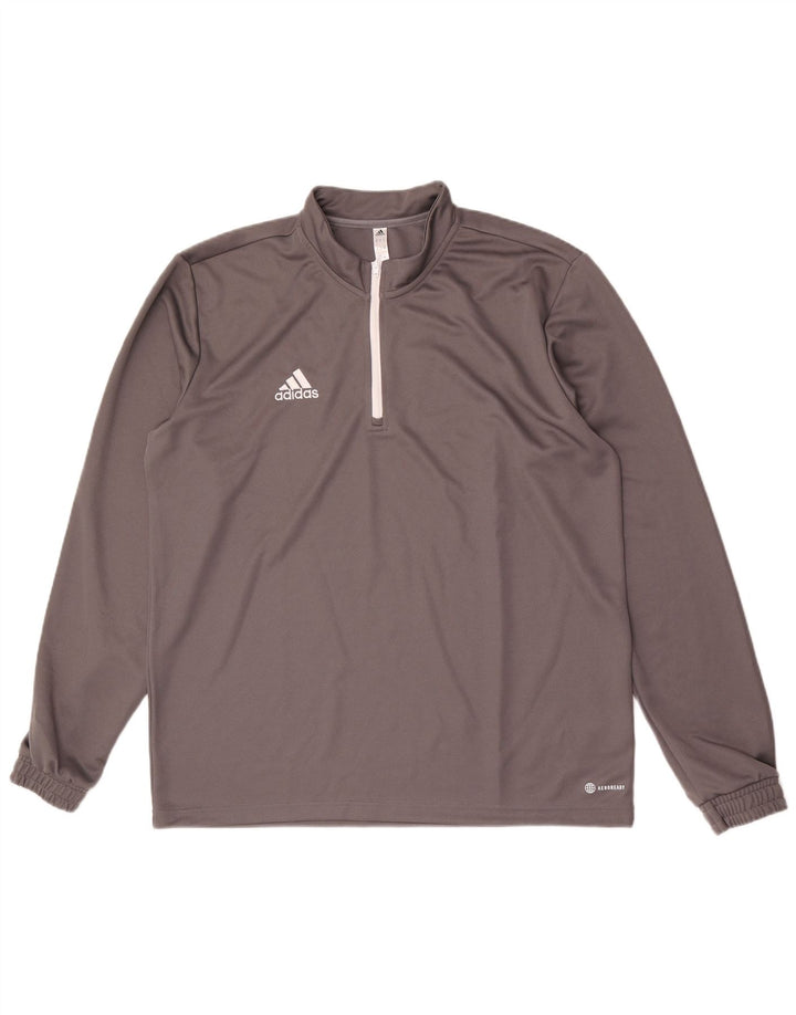 Adidas Hommes Aeroready Zip Neck Pull Survêtement Top XL Gris Polyester