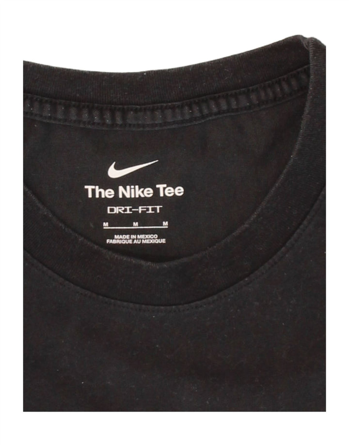 NIKE Mens Dri Fit Graphic T-Shirt Top Medium Black Cotton Vintage Nike and Second-Hand Nike from Messina Hembry 