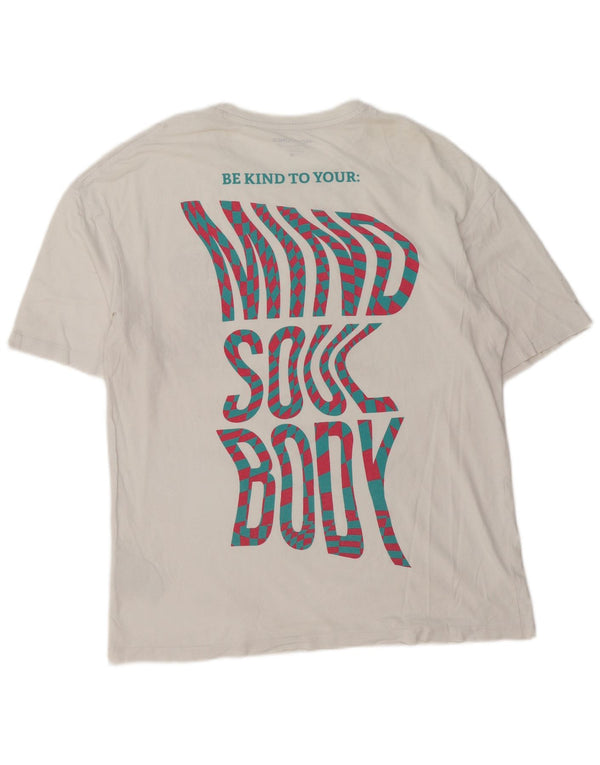 Jack & Jones Herre grafisk T-shirt Top Medium Hvid Bomuld