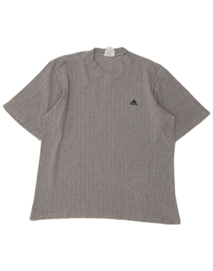 T-shirt ADIDAS da uomo Top grande in cotone grigio