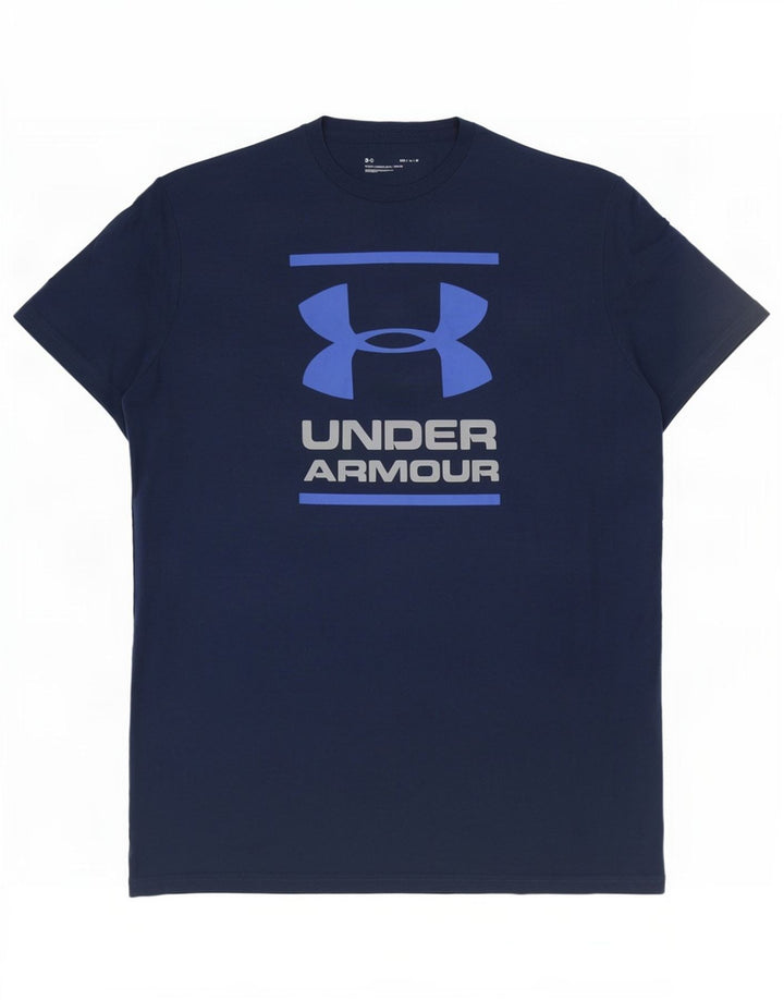 Under Armour Camiseta gráfica para hombre Top Medium Azul marino Algodón