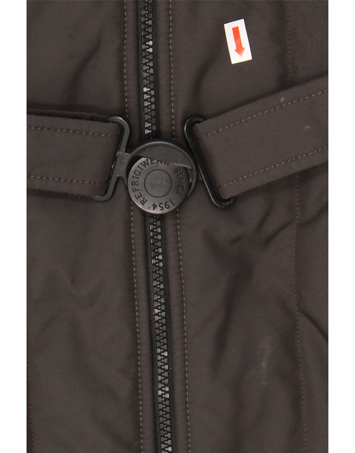 Cappotto imbottito con cappuccio da donna Refrigiwear IT 46 Large in nylon kaki