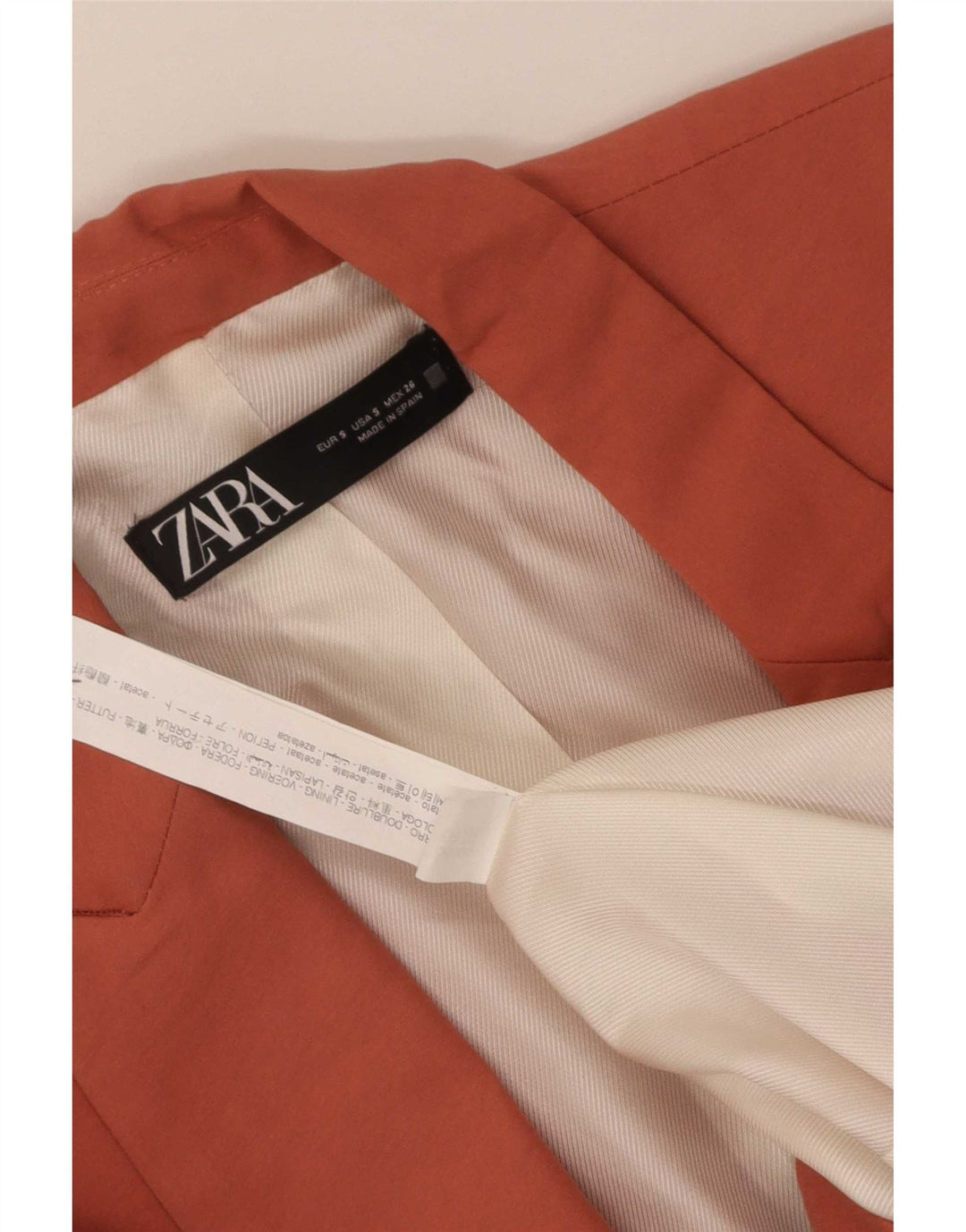 Zara Womens Open Blazer Jacket UK 10 Small Orange Acetate