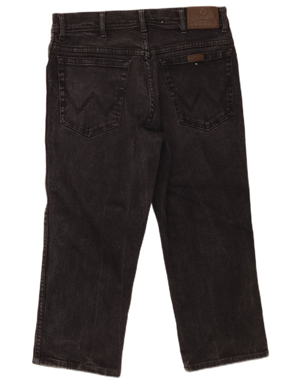 Jeans dritti Wrangler Capri vestibilità regolare da uomo W34 L22 cotone nero