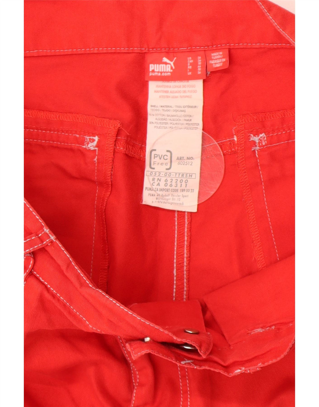 Męskie spodenki cargo Puma W34, duże, czerwone, bawełniane