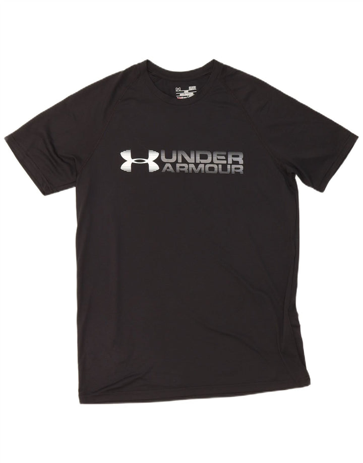 Under Armour Mens Heat Gear Graphic T-Shirt Top Small Black Polyester