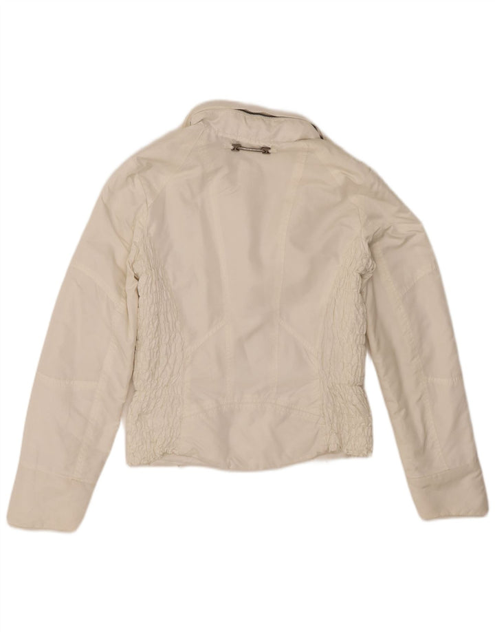 Zara Bomberjakke med hætte til kvinder UK 12 Medium White Polyester