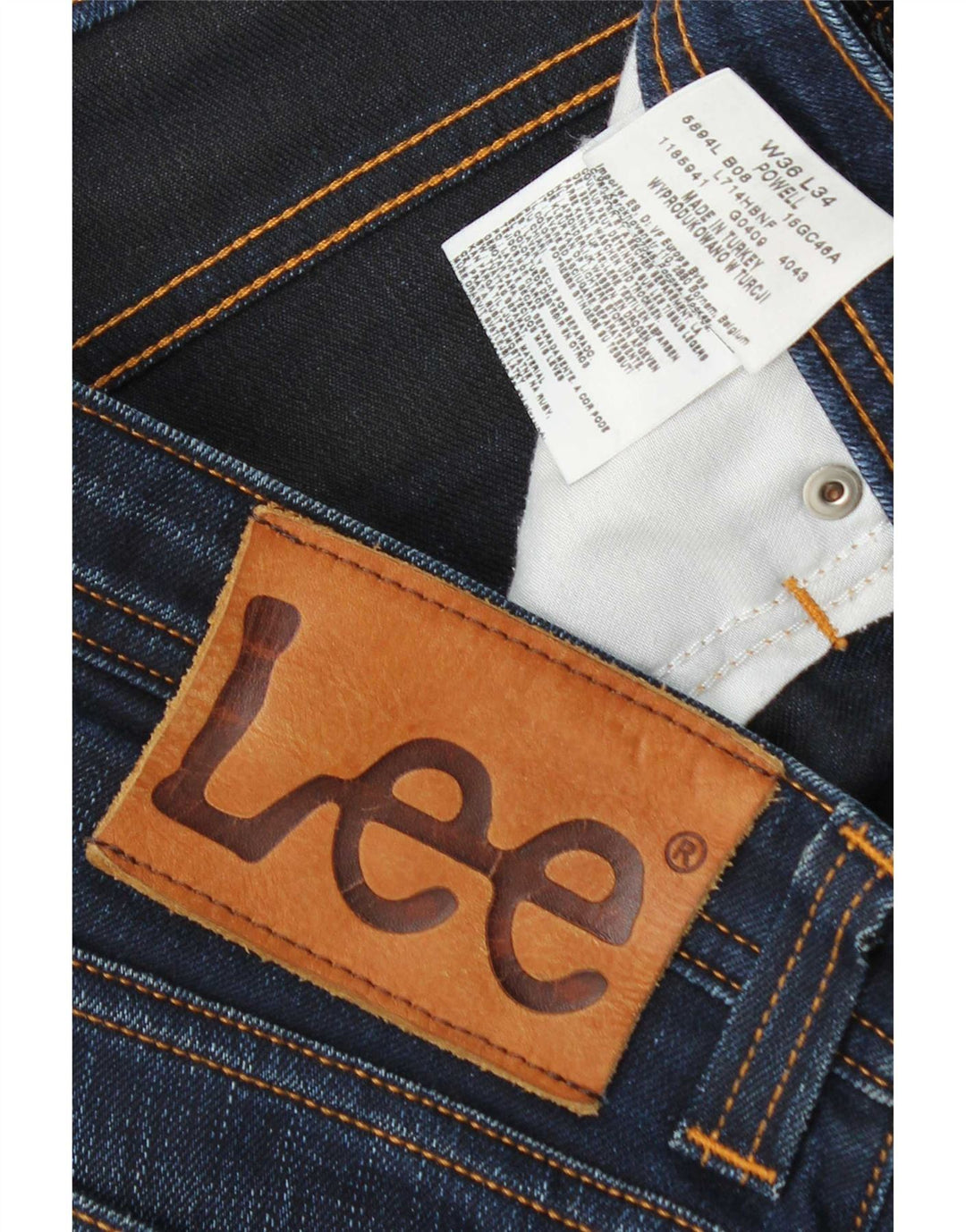 Lee Mens Powell Slim Jeans W36 L34 Navy Blue Cotton