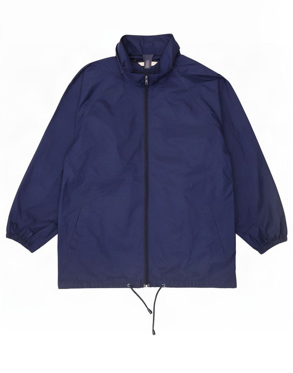 St. Bernard Chaqueta impermeable de gran tamaño con capucha para mujer UK 10 Small Azul marino PVC