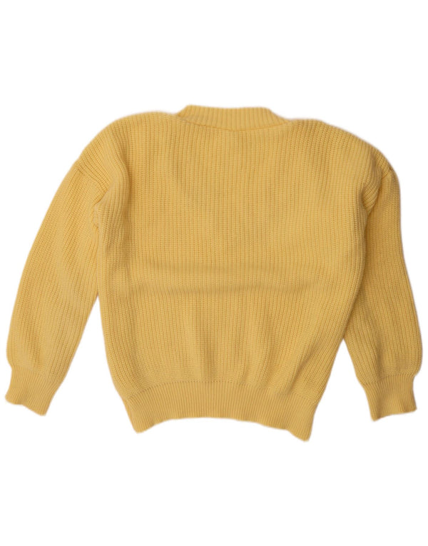 Vintage Womens V-Neck Jumper Sweater UK 22 3XL Yellow