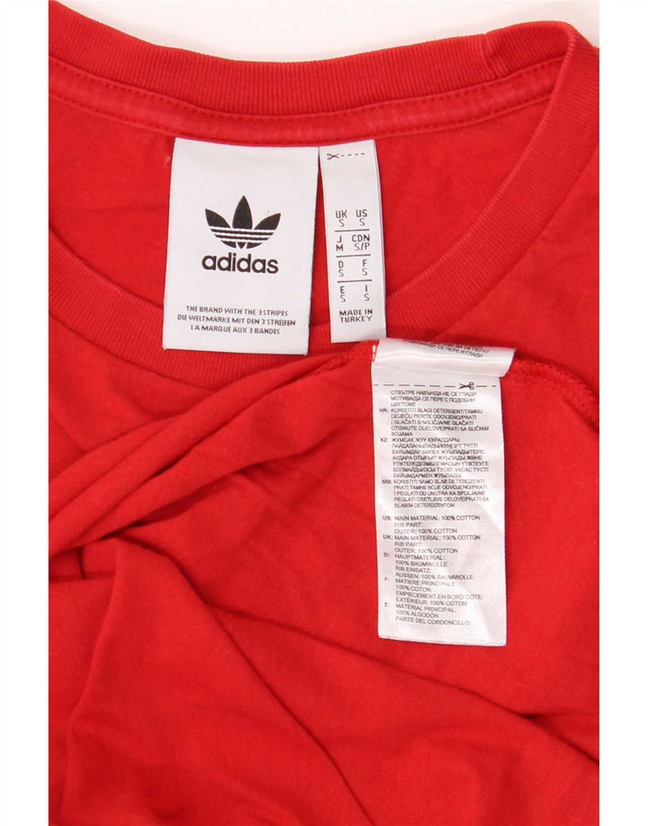 Adidas Męska Koszulka Top Mała Czerwona Bawełna