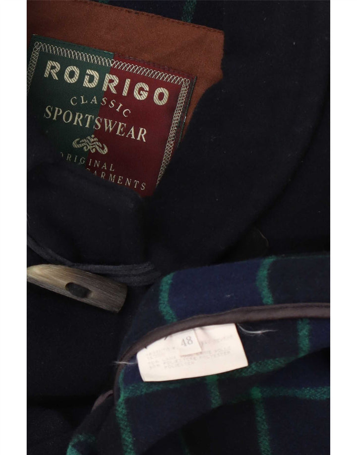 Rodrigo Mens Duffle Coat IT 48 Medium Navy Blue Wool