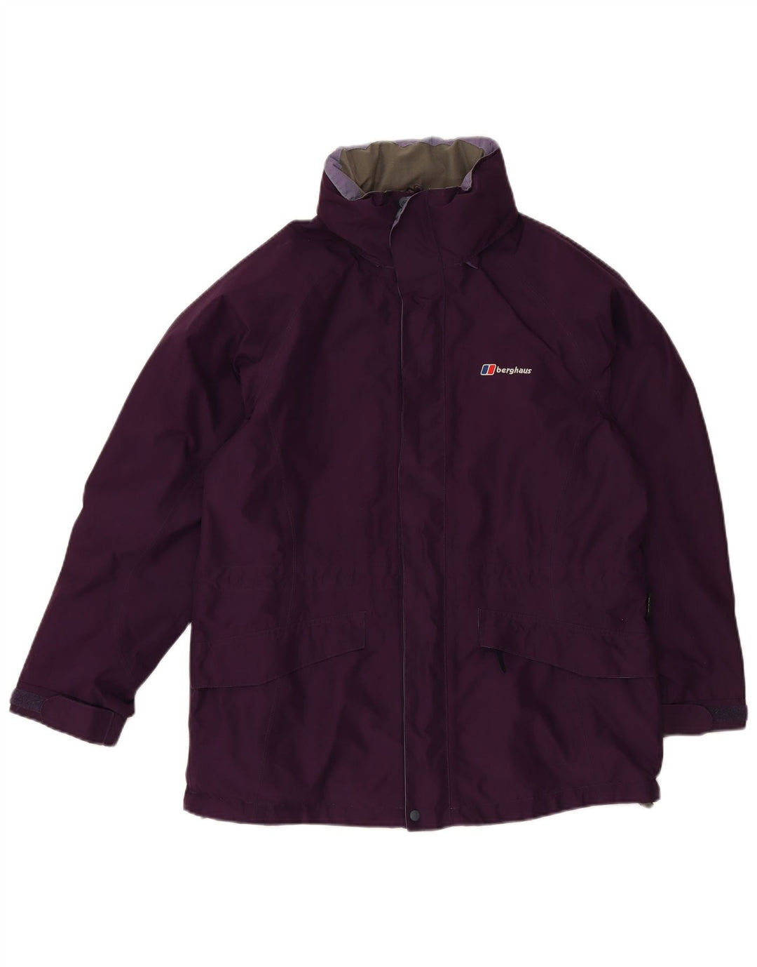 BERGHAUS Womens Hooded Windbreaker Jacket UK 16 Large Purple Polyester